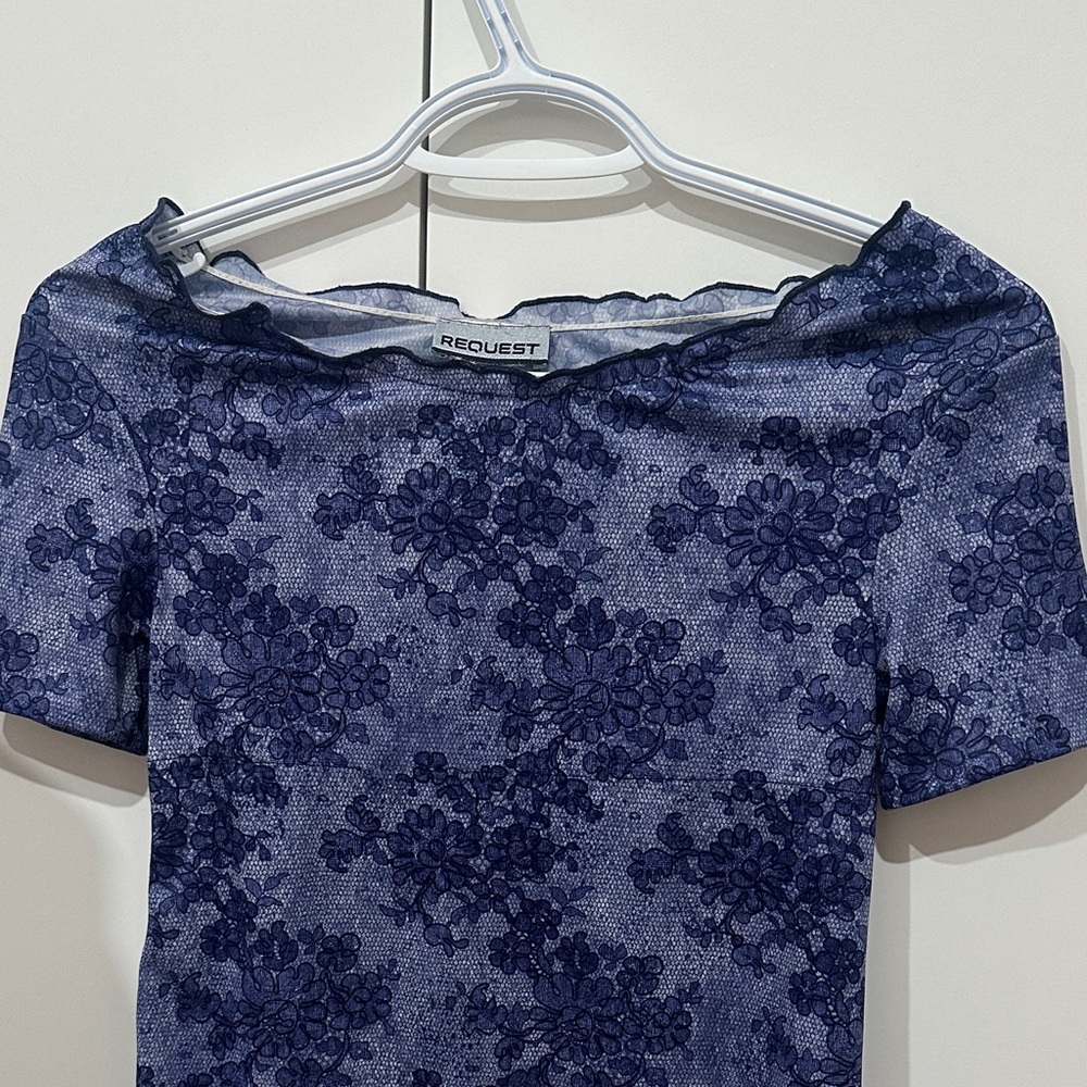 Women's Blue purple Floral Top